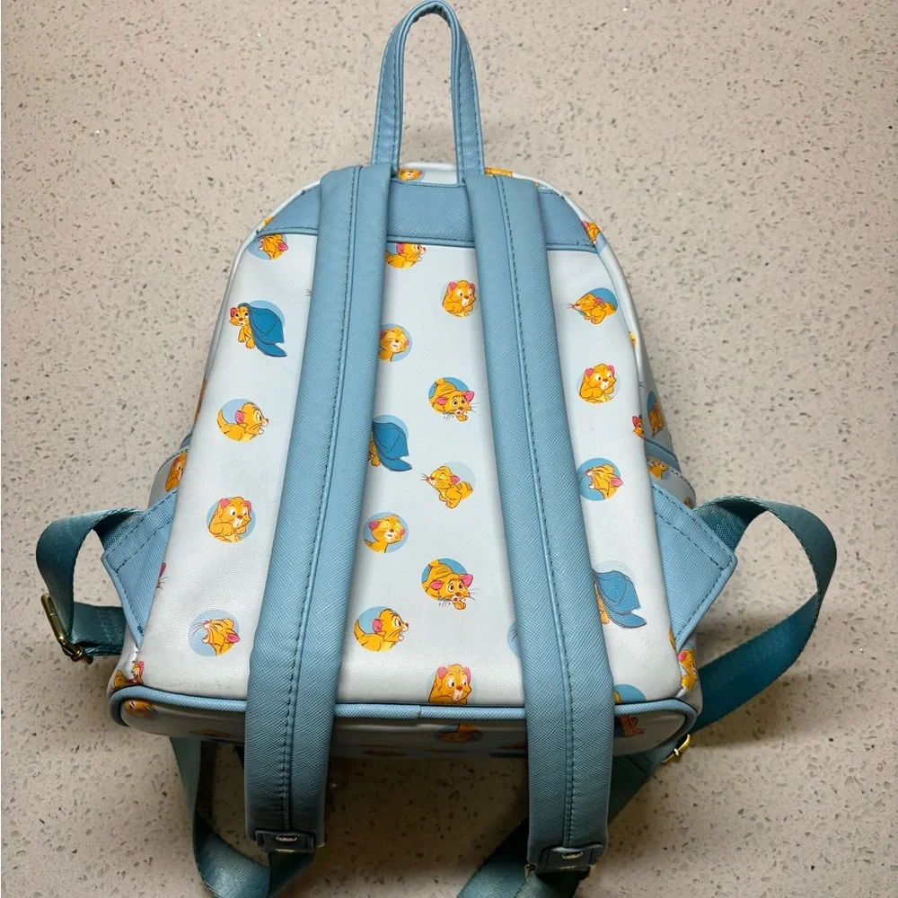 Loungefly Light Blue Oliver & Company Pattern Mini Backpack - Picture 3 of 6